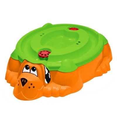 Песочница Собачка Sheffilton Kids П-376 оранжевый-зелёный 01